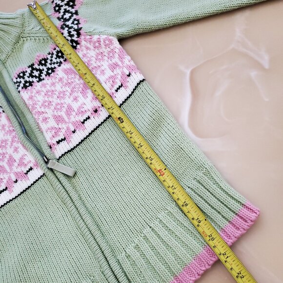 Vintage Heirloom Fair Isle Full Zip Nordic Y2K 90's Cardigan Sweater Size Small - Picture 13 of 15